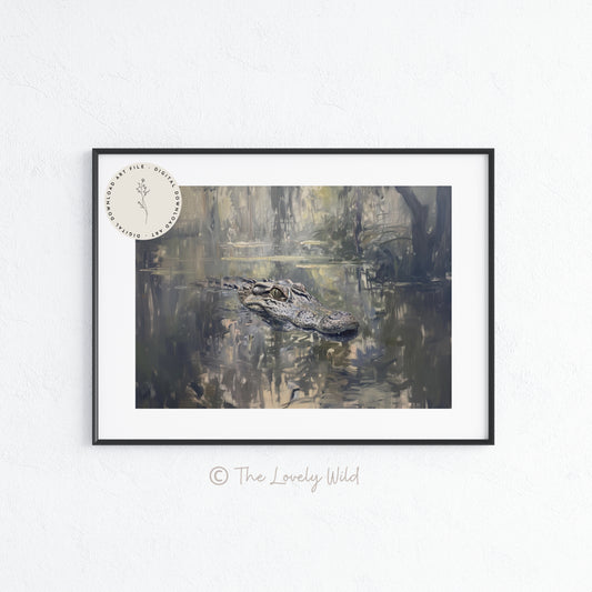 Peinture d'alligator - Art numérique imprimable