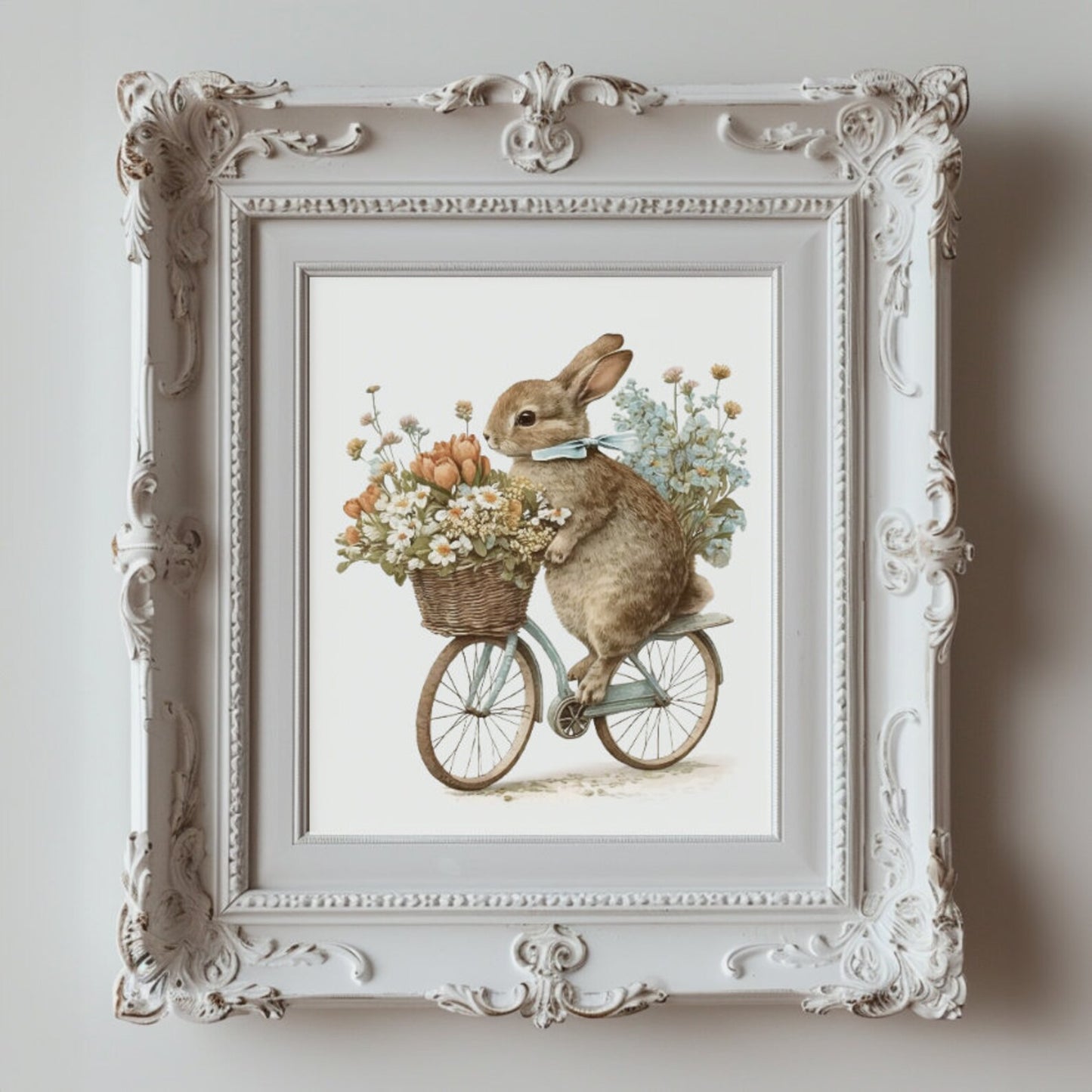 Cycling Bunny Rabbit On A Bike - Premium Matte Paper Poster
