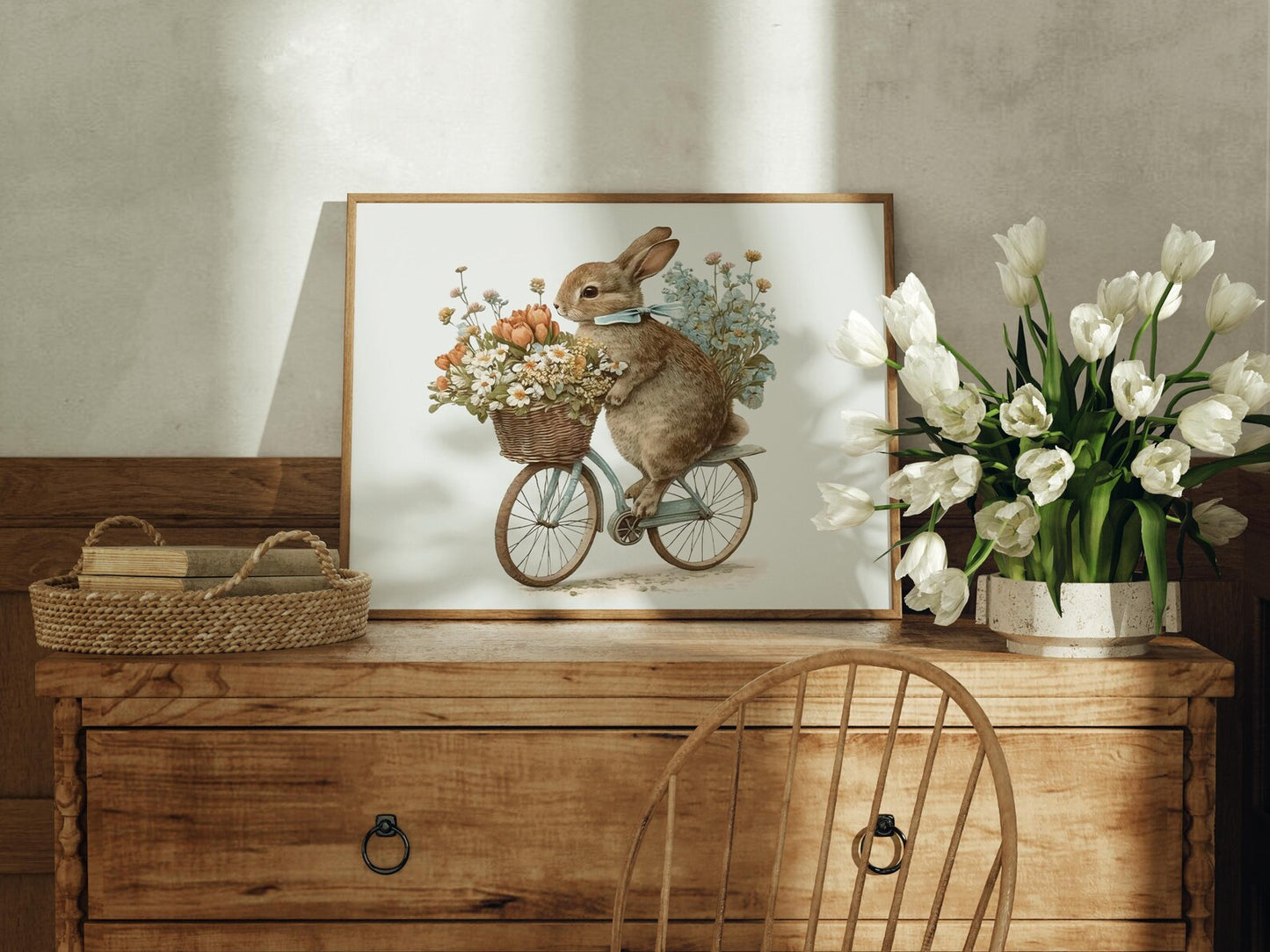 Cycling Bunny Rabbit On A Bike - Premium Matte Paper Poster