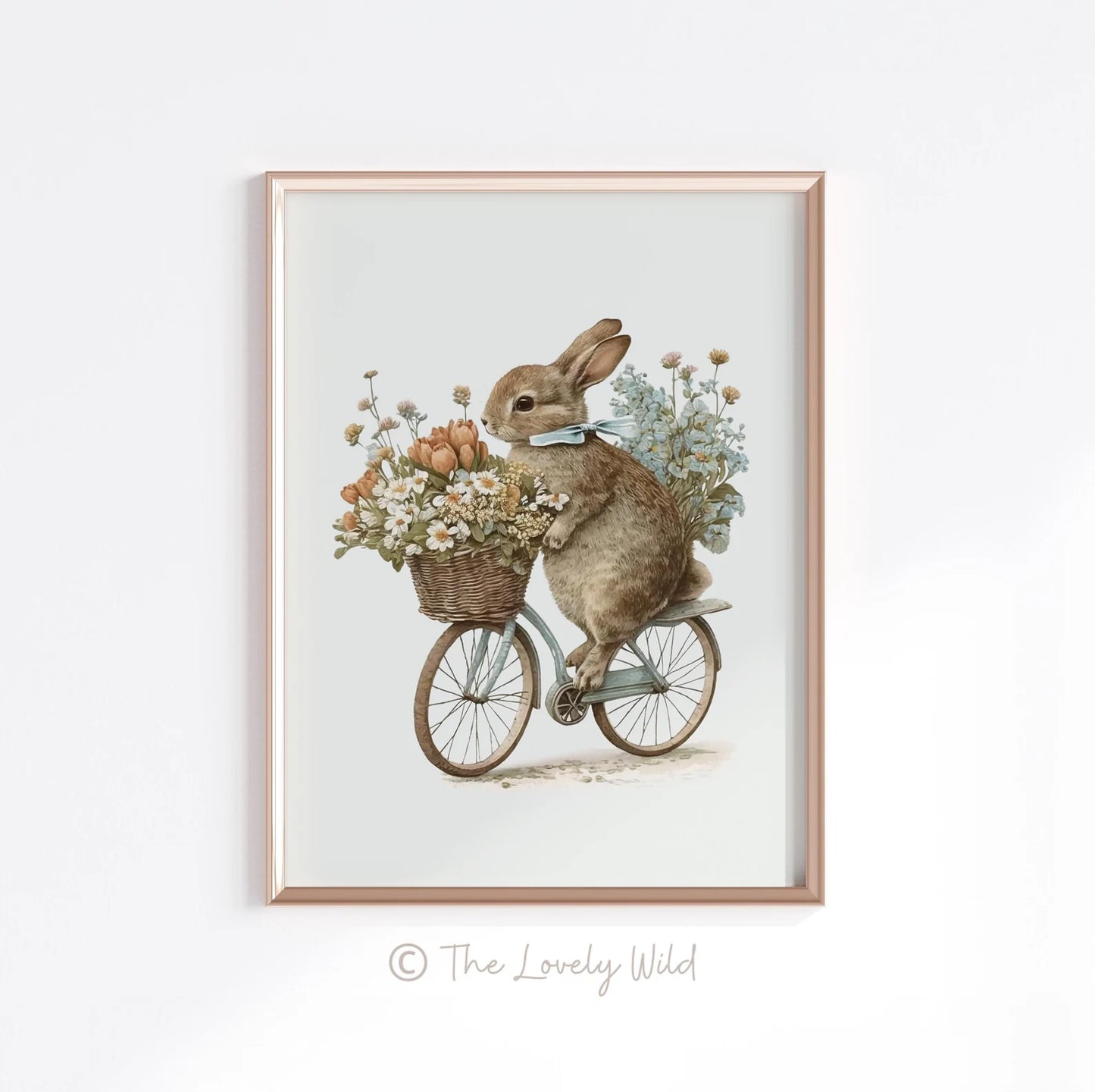 Cycling Bunny Rabbit On A Bike - Premium Matte Paper Poster