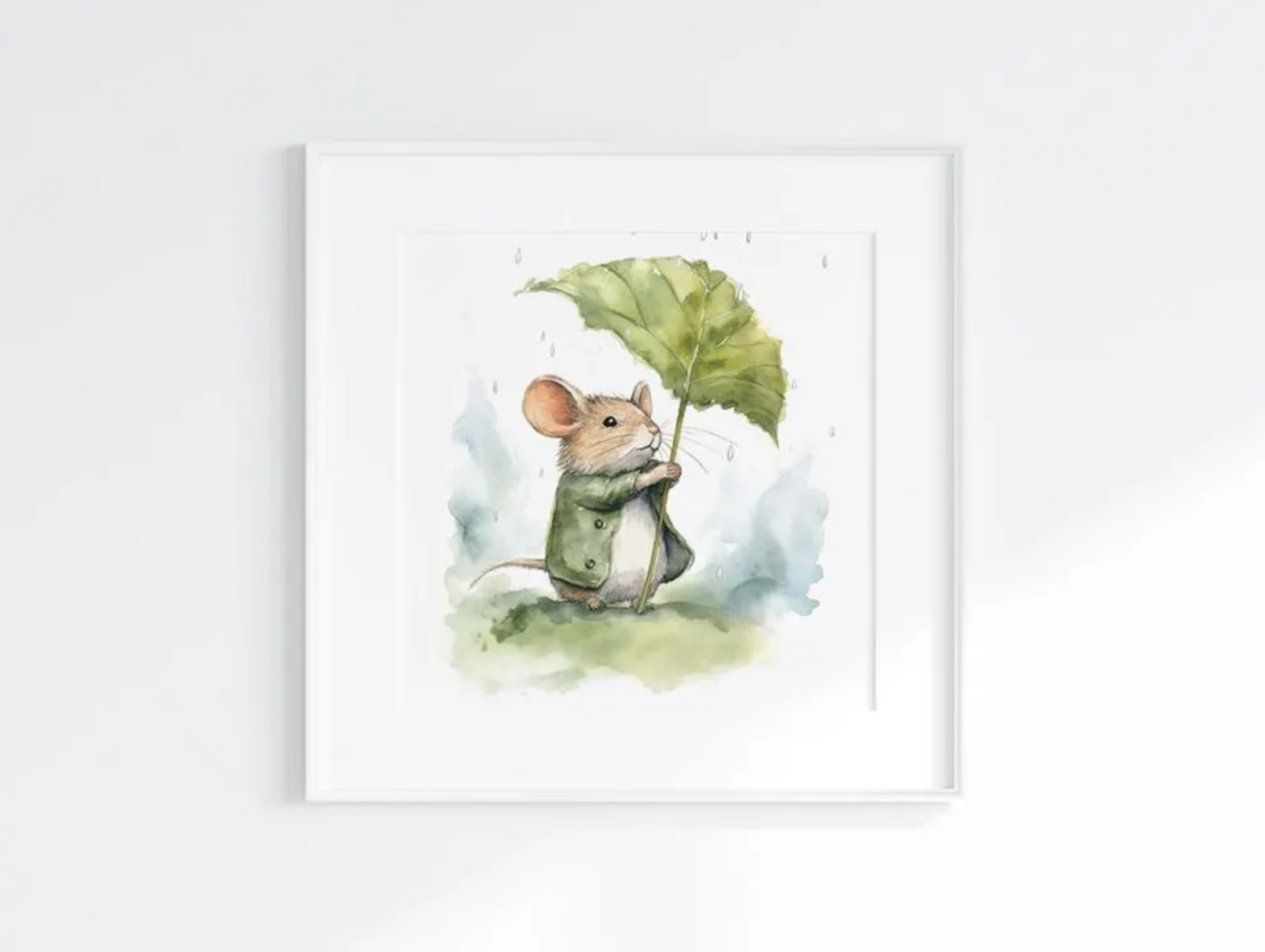 Rainy Day Field Mouse - Printable Digital Art