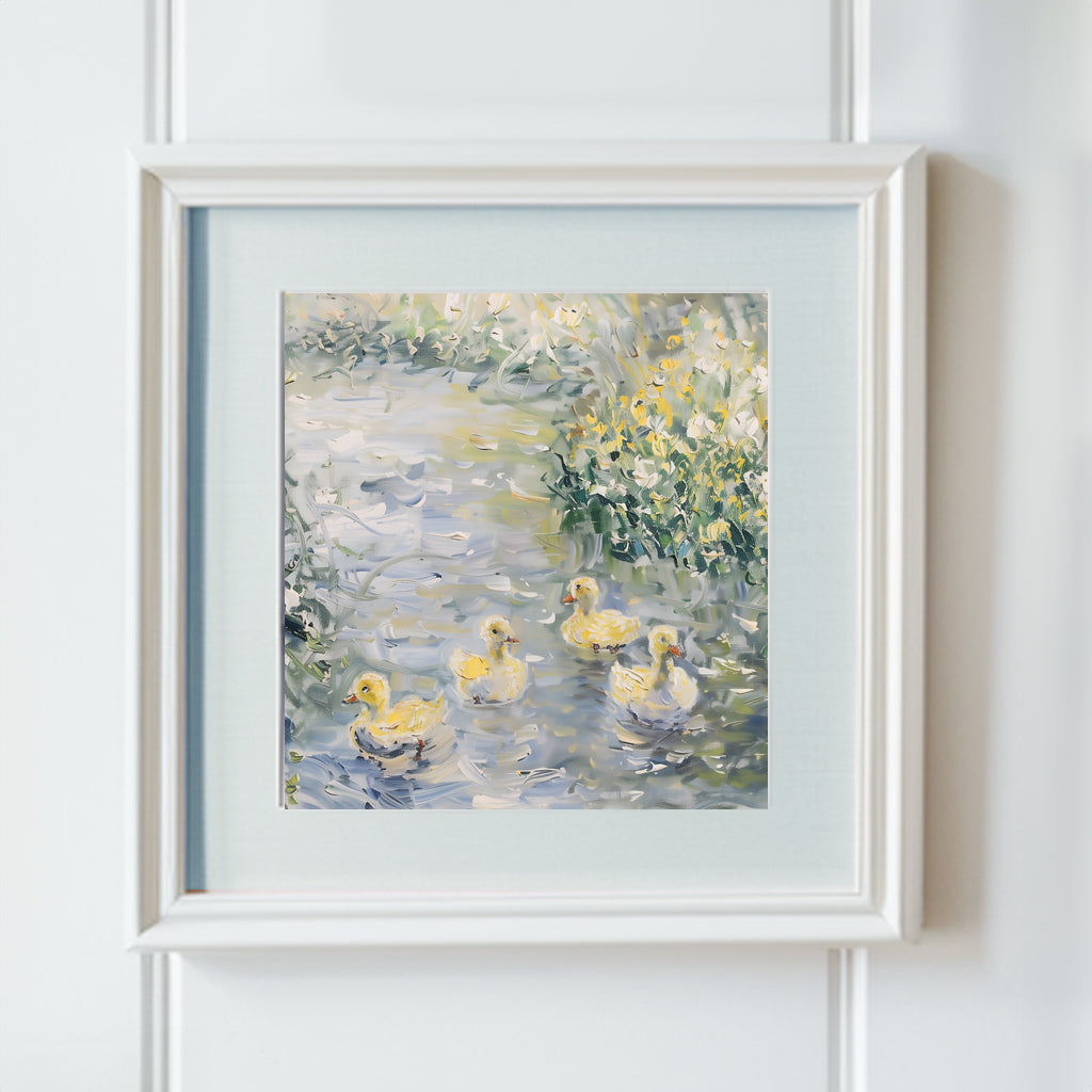 River Ducklings - Printable Digital Art