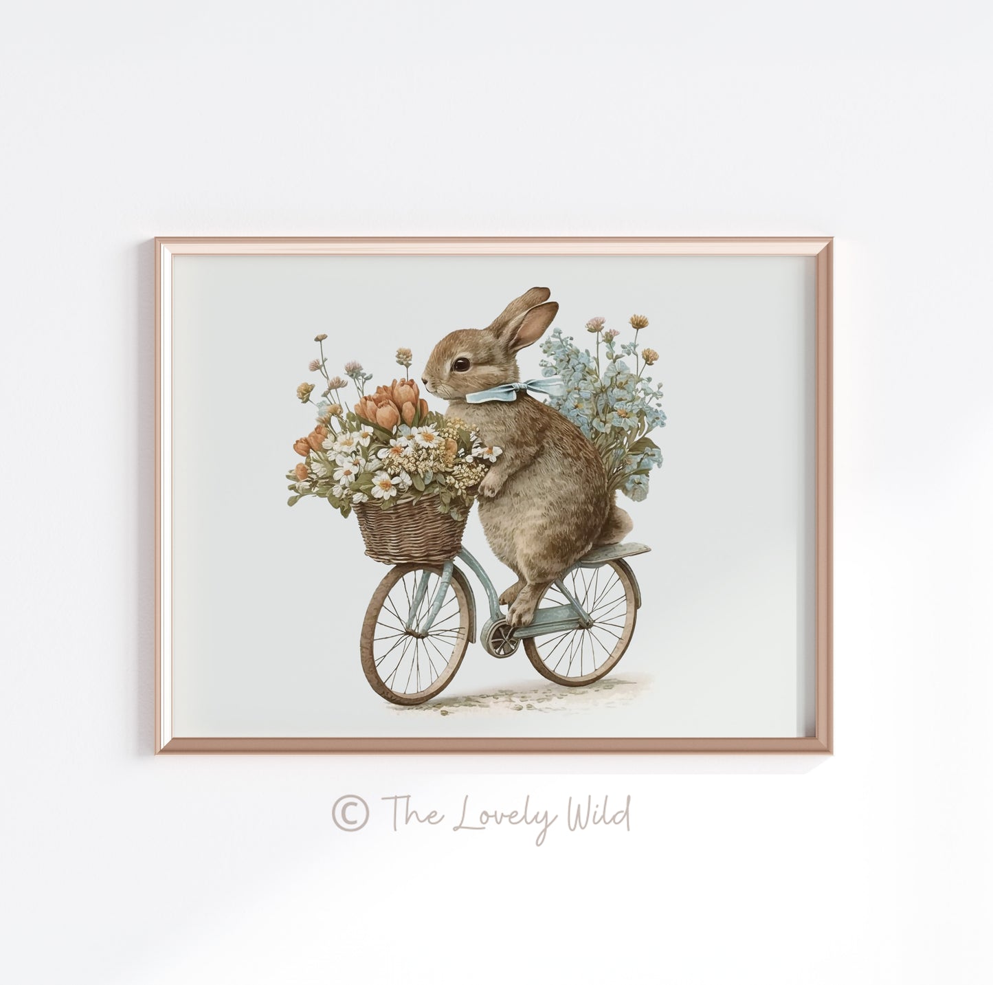 Bunny Rabbit on a Bike - Printable Digital Art