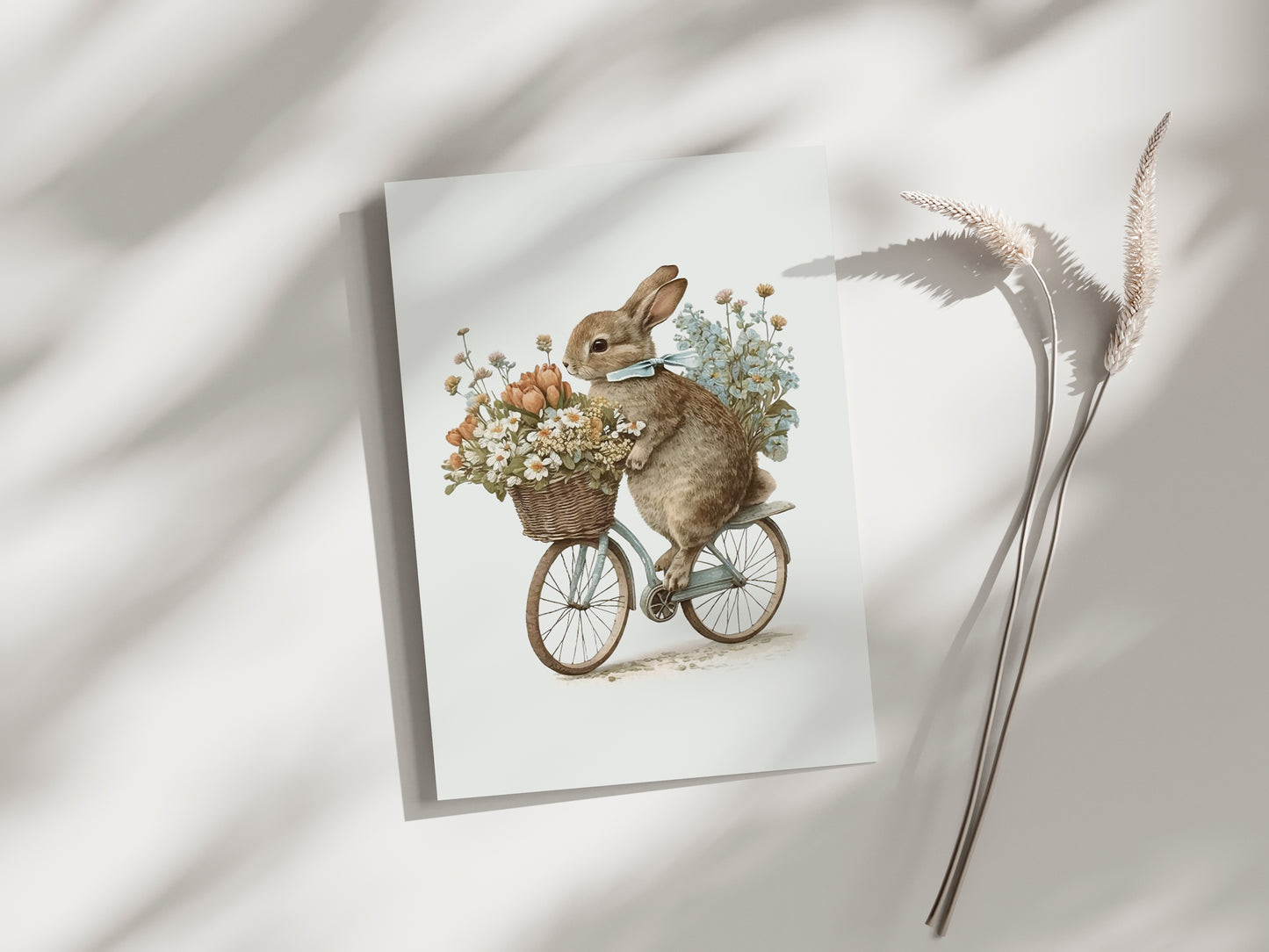 Cycling Bunny Rabbit On A Bike - Premium Matte Paper Poster