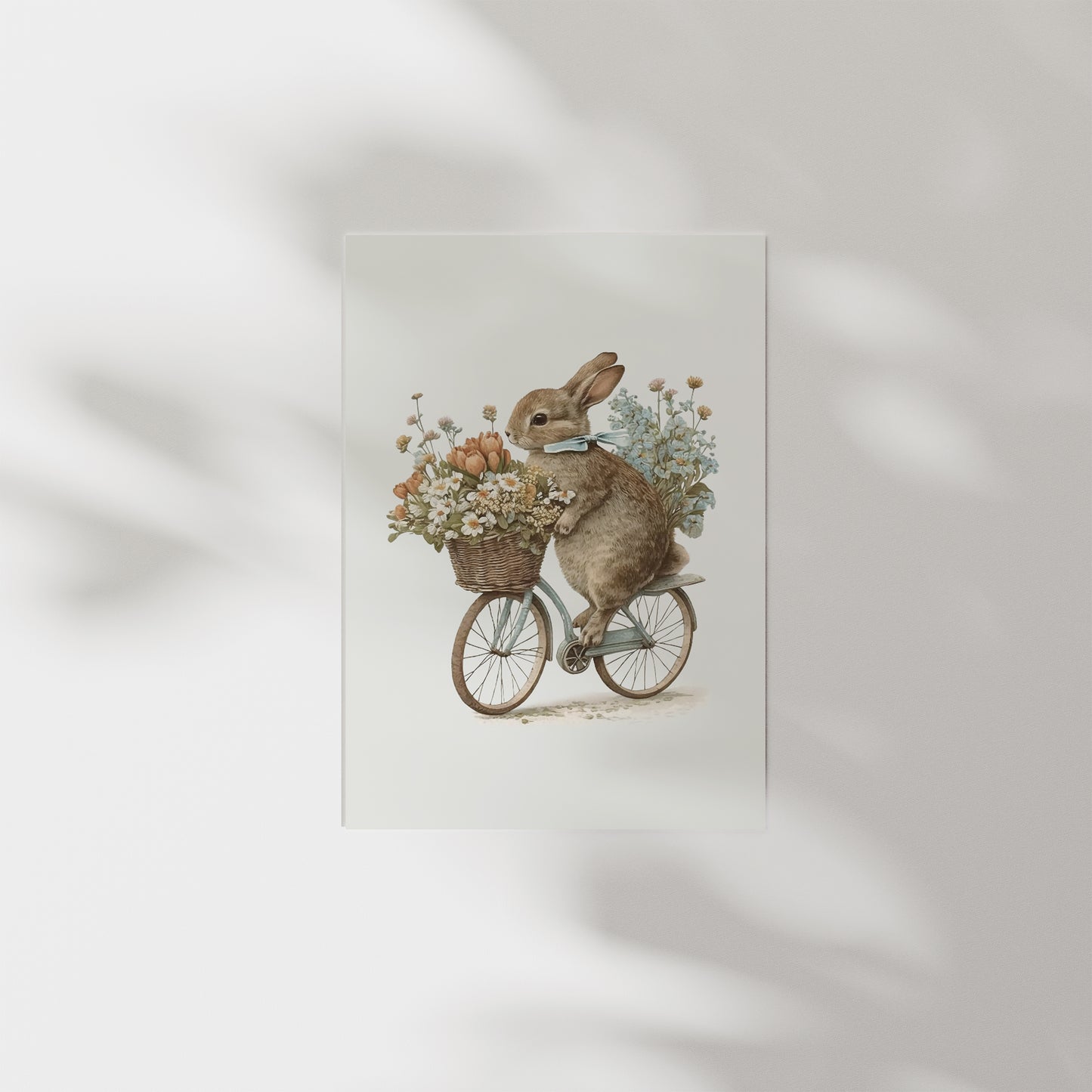 Cycling Bunny Rabbit On A Bike - Premium Matte Paper Poster