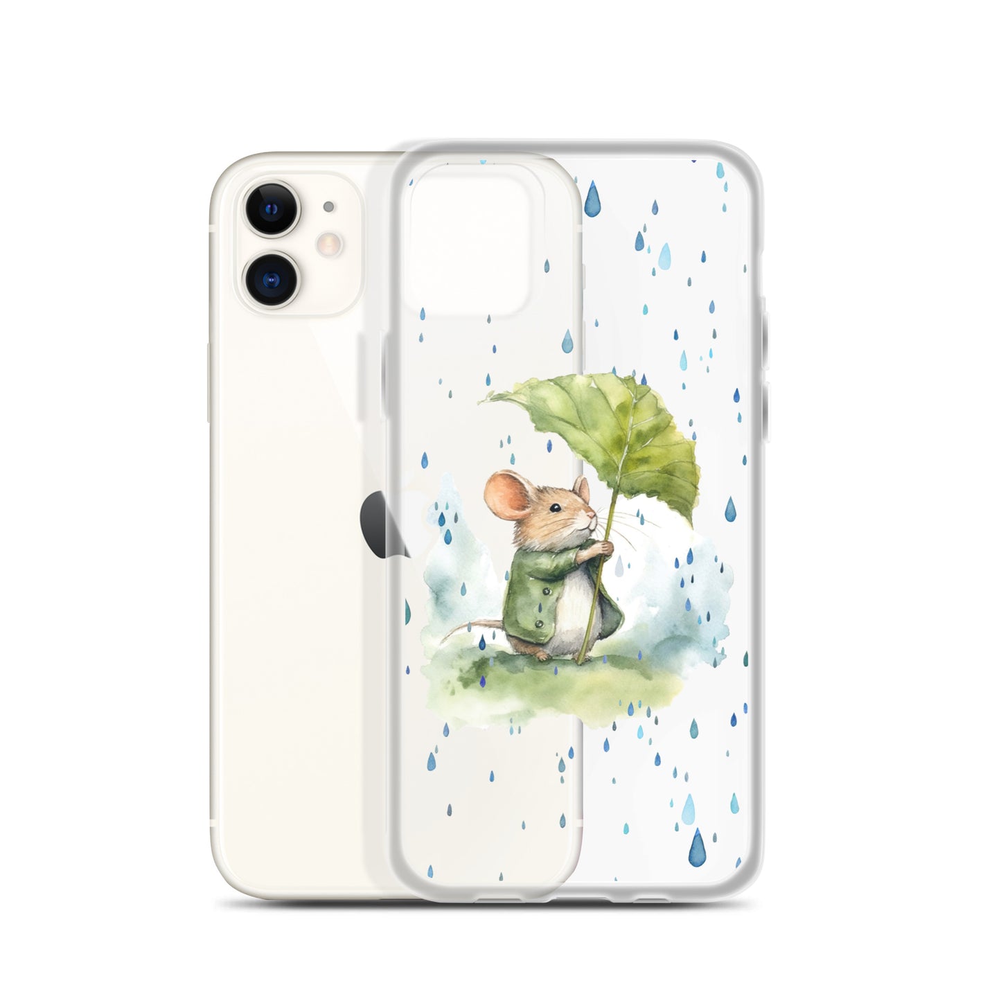 Rainy Day Field Mouse - Clear iPhone Case