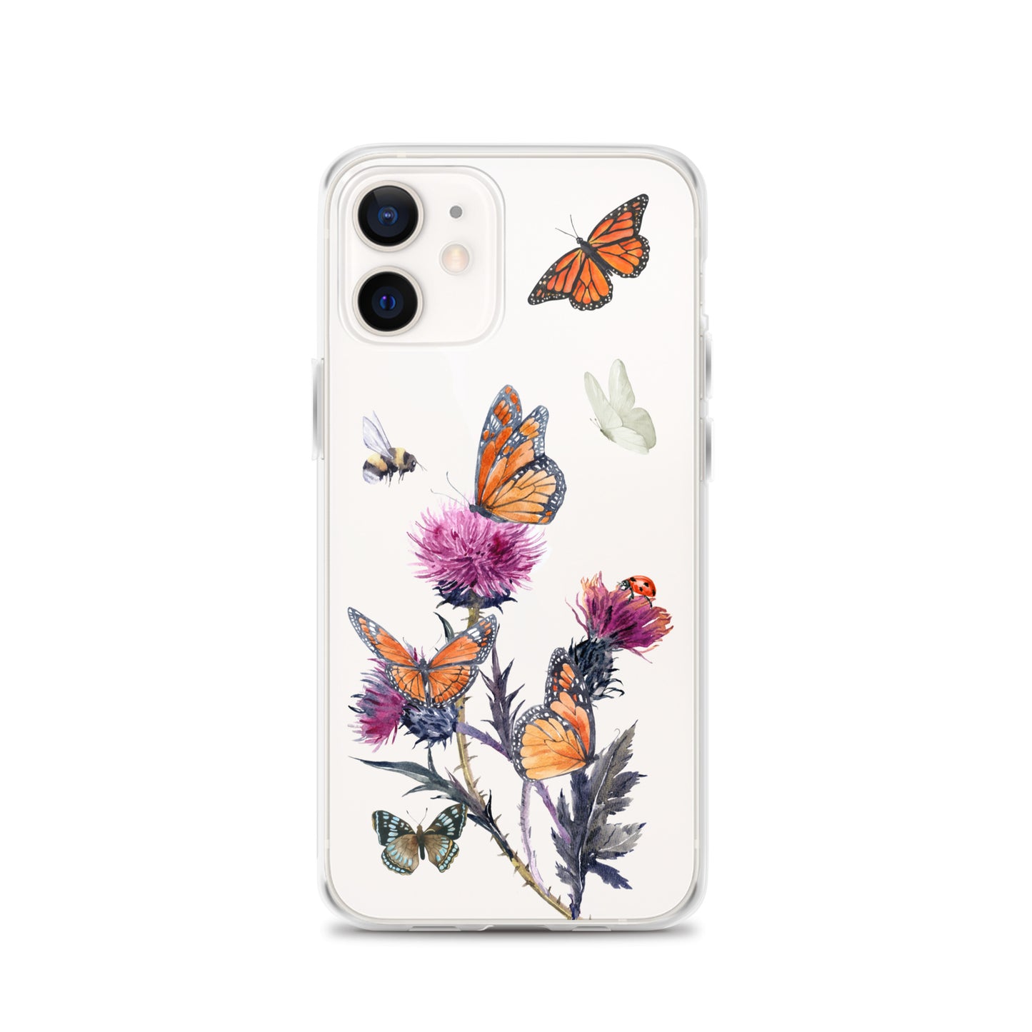 Cute Flower & Butterfly Clear iPhone Case