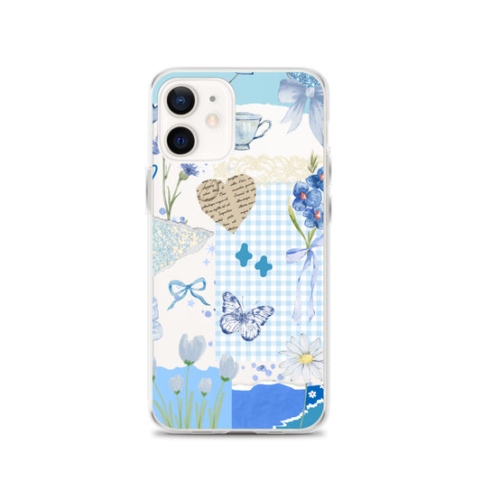 Blue Cottage-Core Coquette - Clear iPhone Case