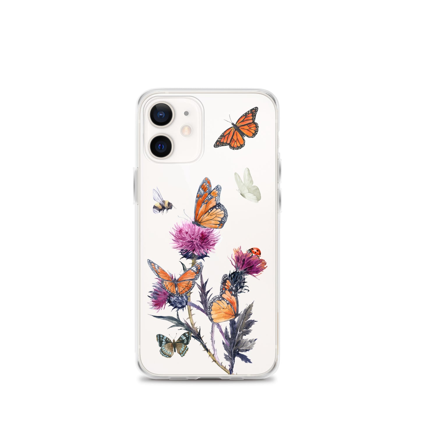 Cute Flower & Butterfly Clear iPhone Case