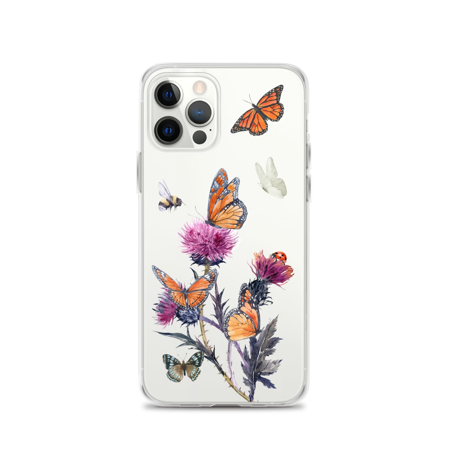 Cute Flower & Butterfly Clear iPhone Case