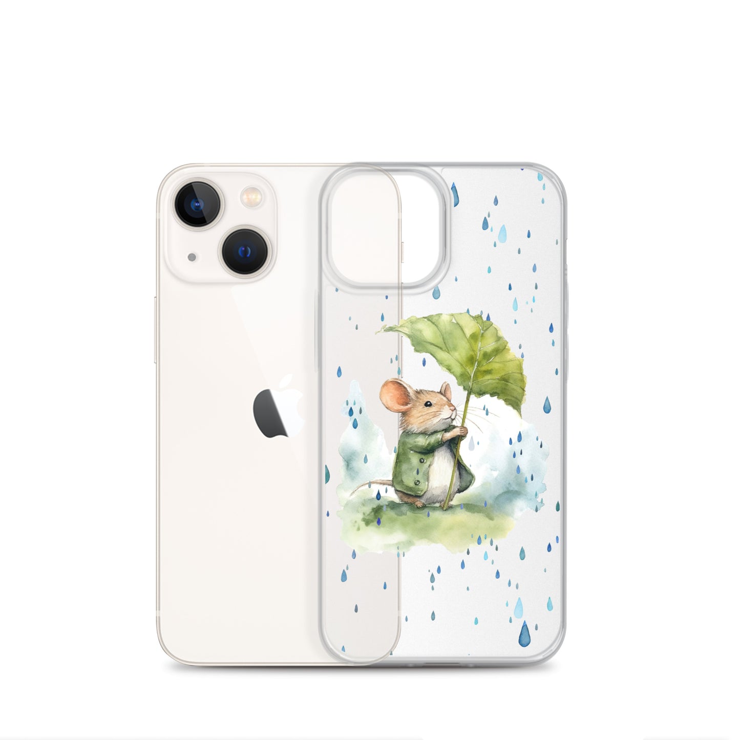 Rainy Day Field Mouse - Clear iPhone Case