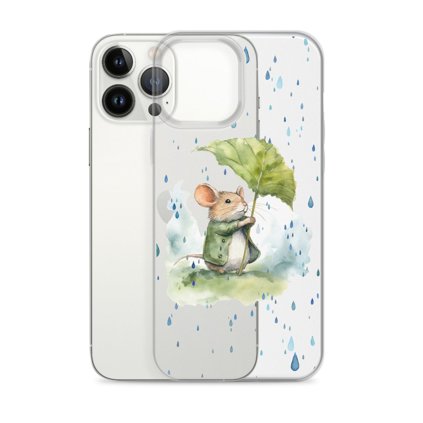 Rainy Day Field Mouse - Clear iPhone Case