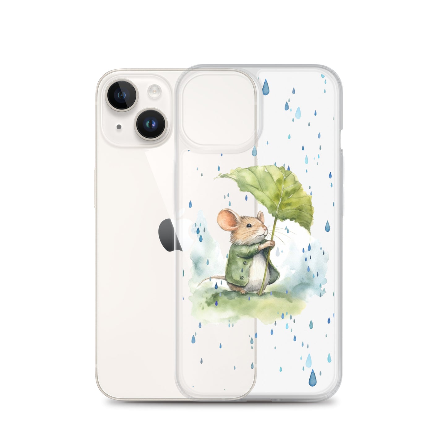 Rainy Day Field Mouse - Clear iPhone Case