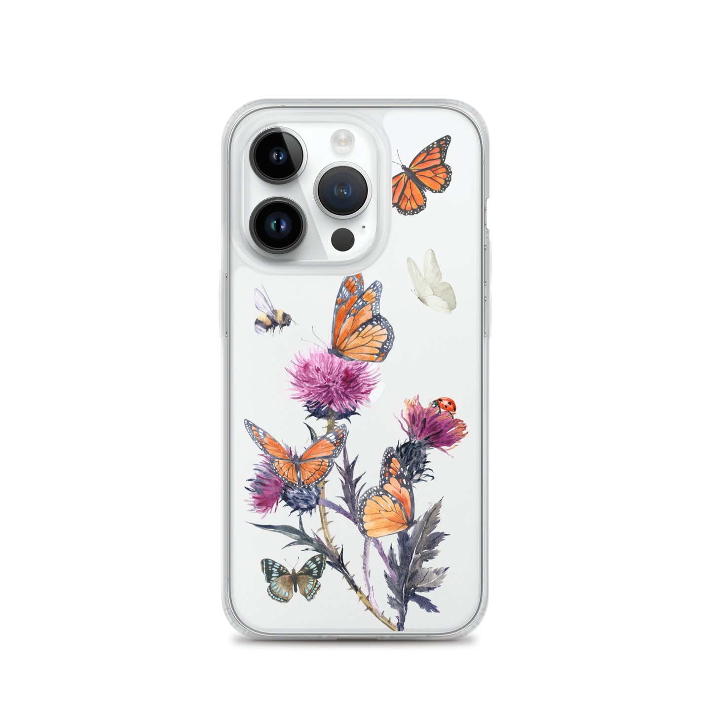 Cute Flower & Butterfly Clear iPhone Case