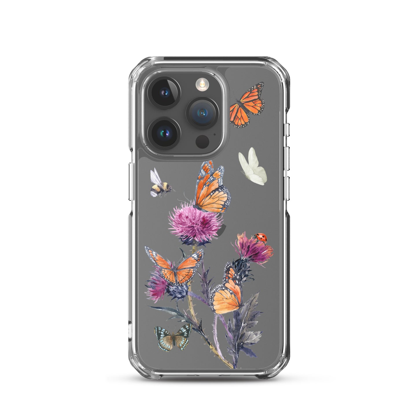 Cute Flower & Butterfly Clear iPhone Case