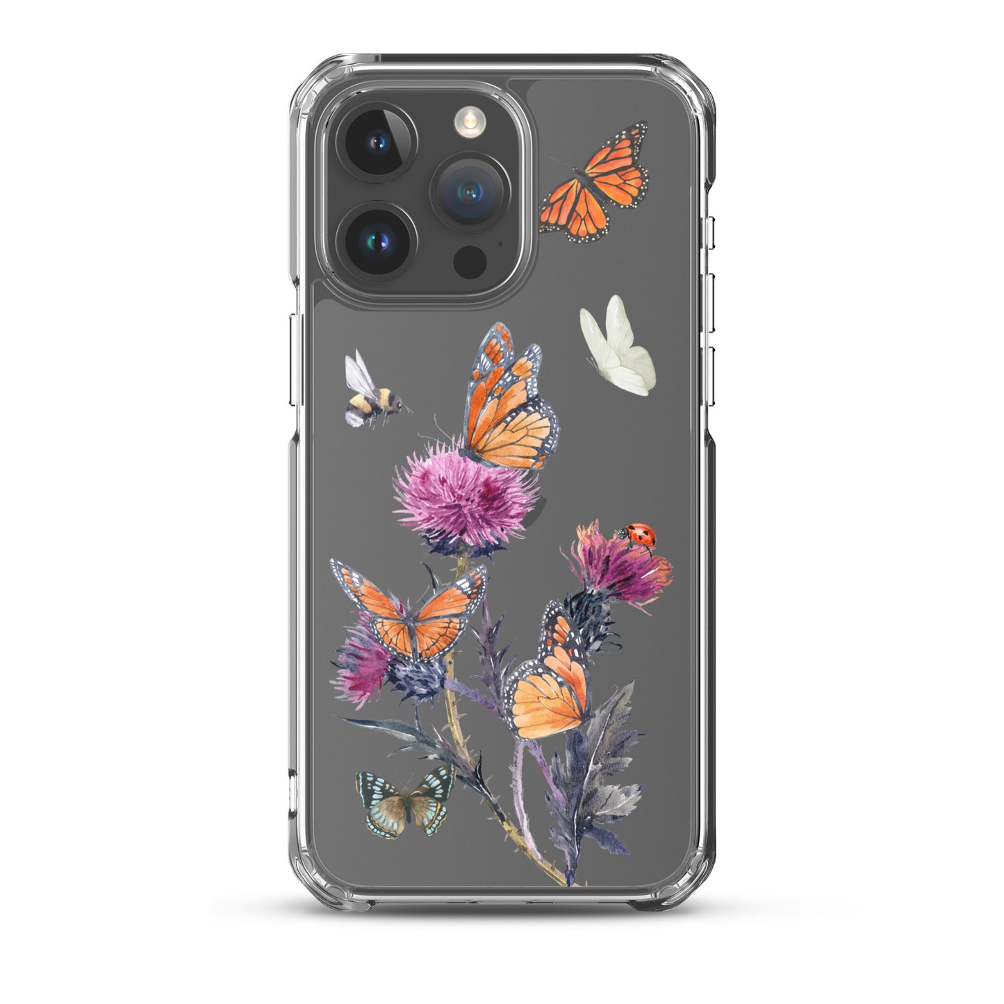 Cute Flower & Butterfly Clear iPhone Case