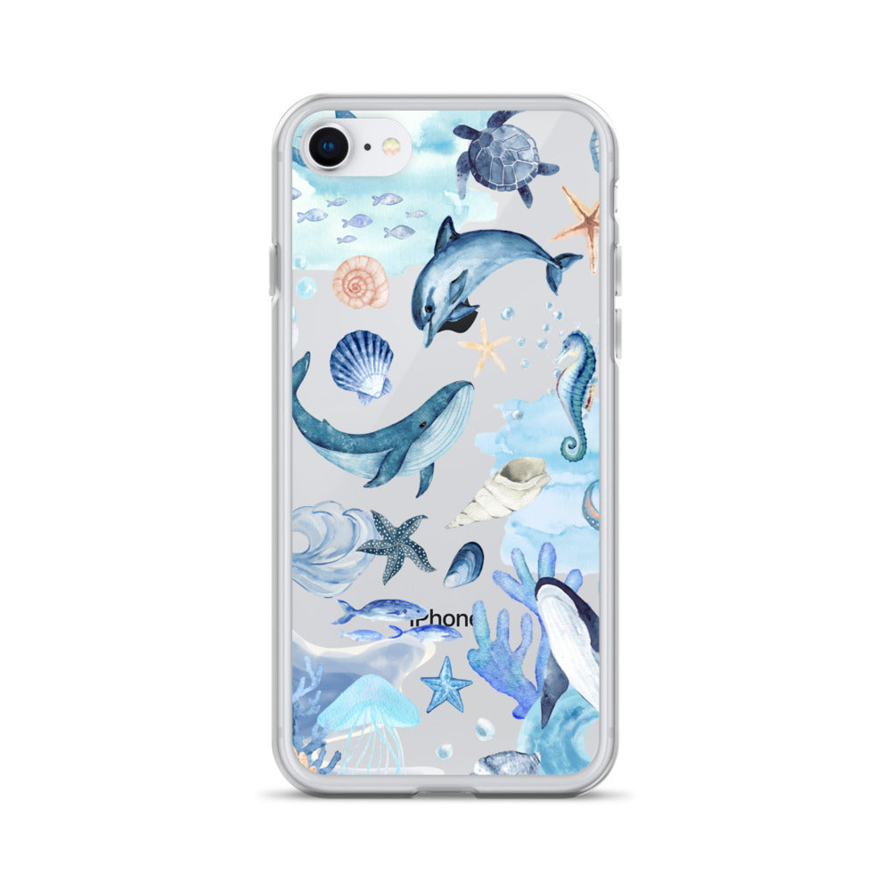 Ocean Creatures - Clear Sea Life Case for iPhone