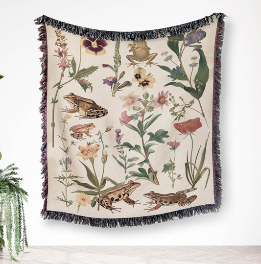 Wildflowers Frog - Woven Blanket