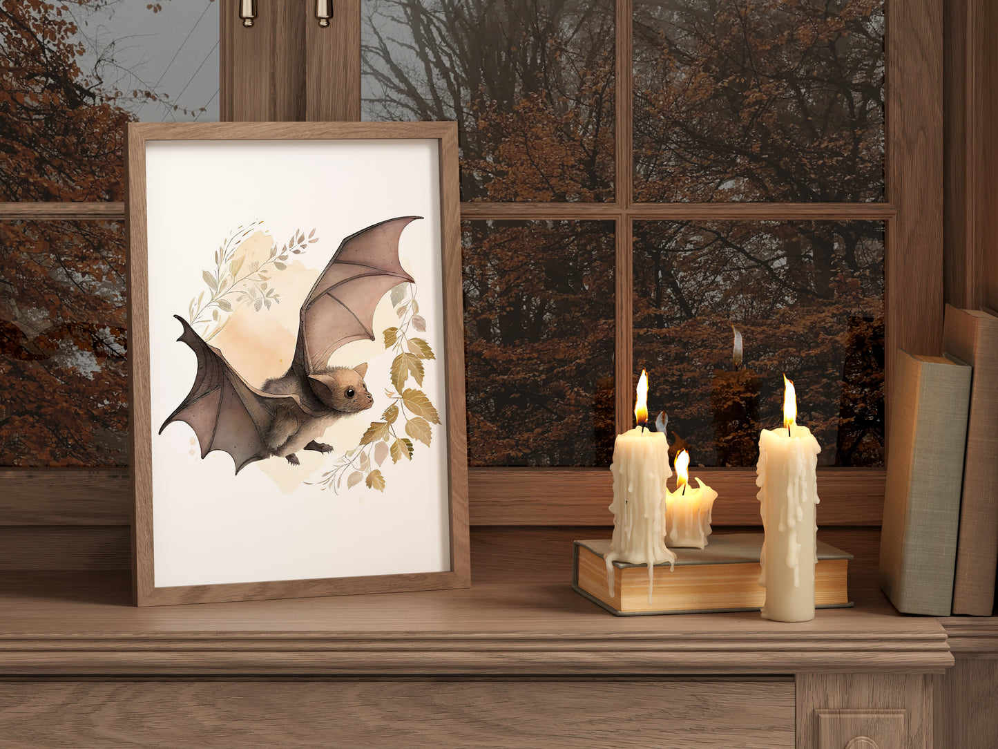 Sweet Flying Bat - Printable Digital Art