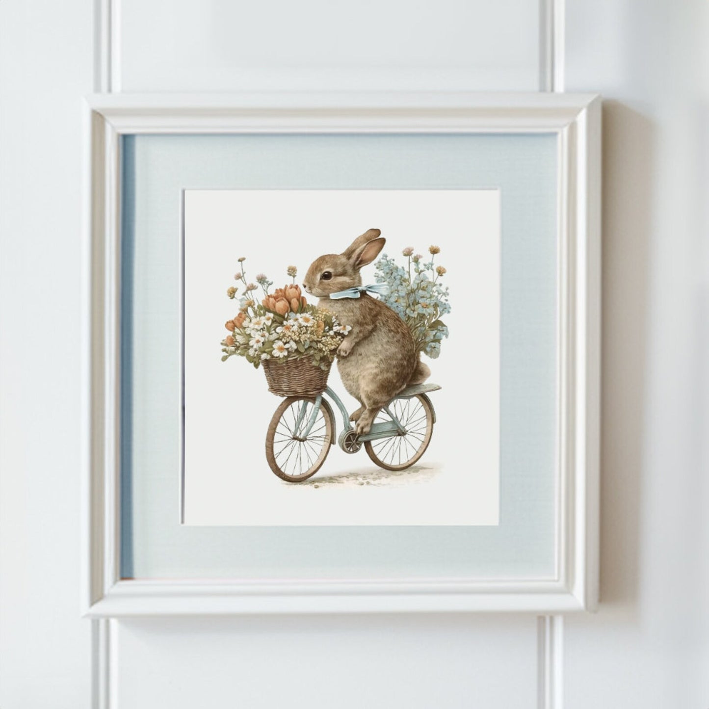 Cycling Bunny Rabbit On A Bike - Premium Matte Paper Poster