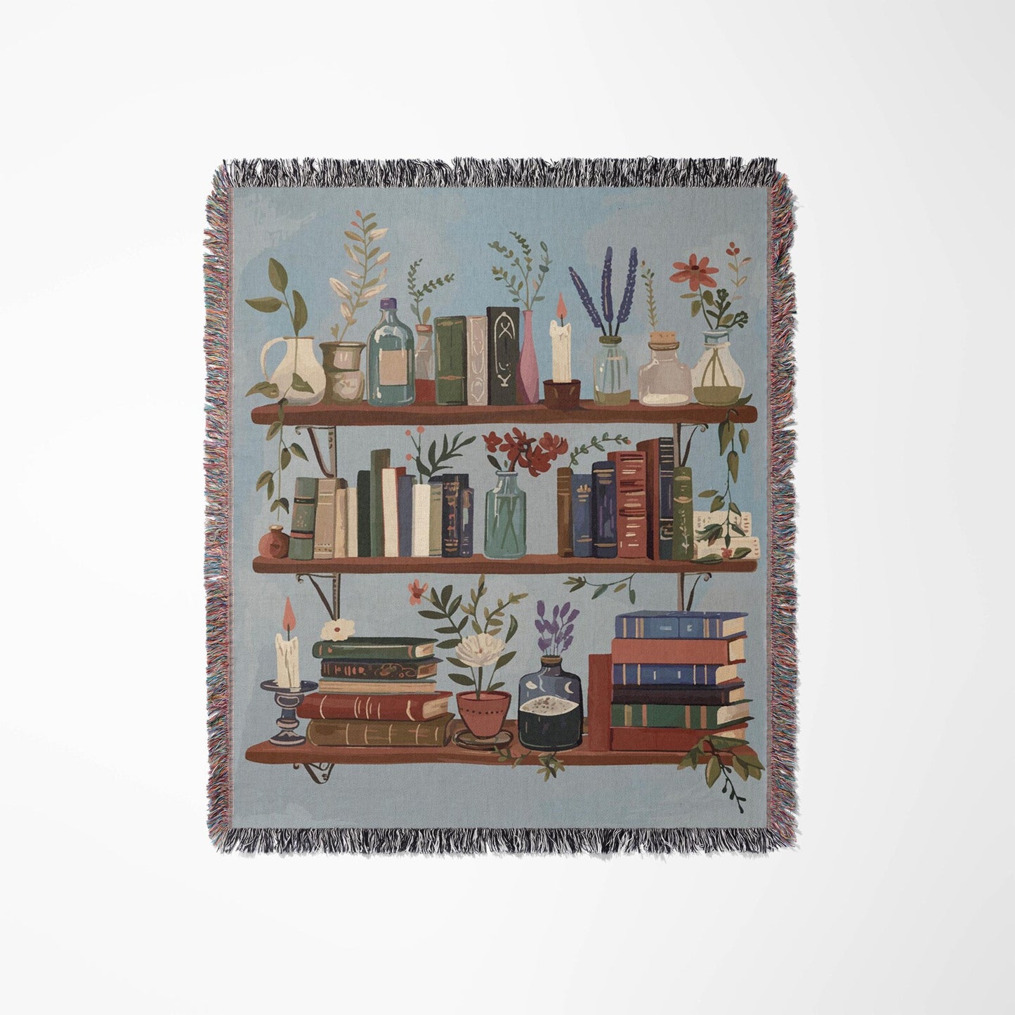 Botanical Library Bookcase - Woven Blanket