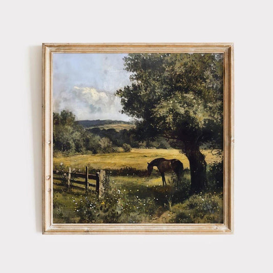 Horse In A Field - Printable Digital Art