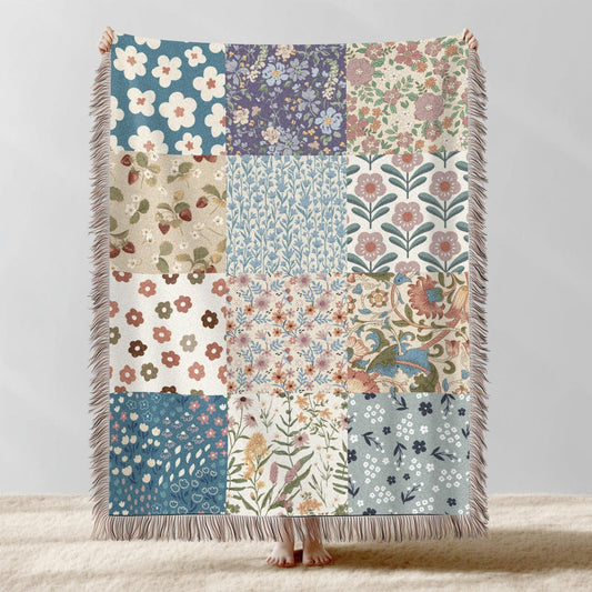 Floral Patchwork - Woven Blanket