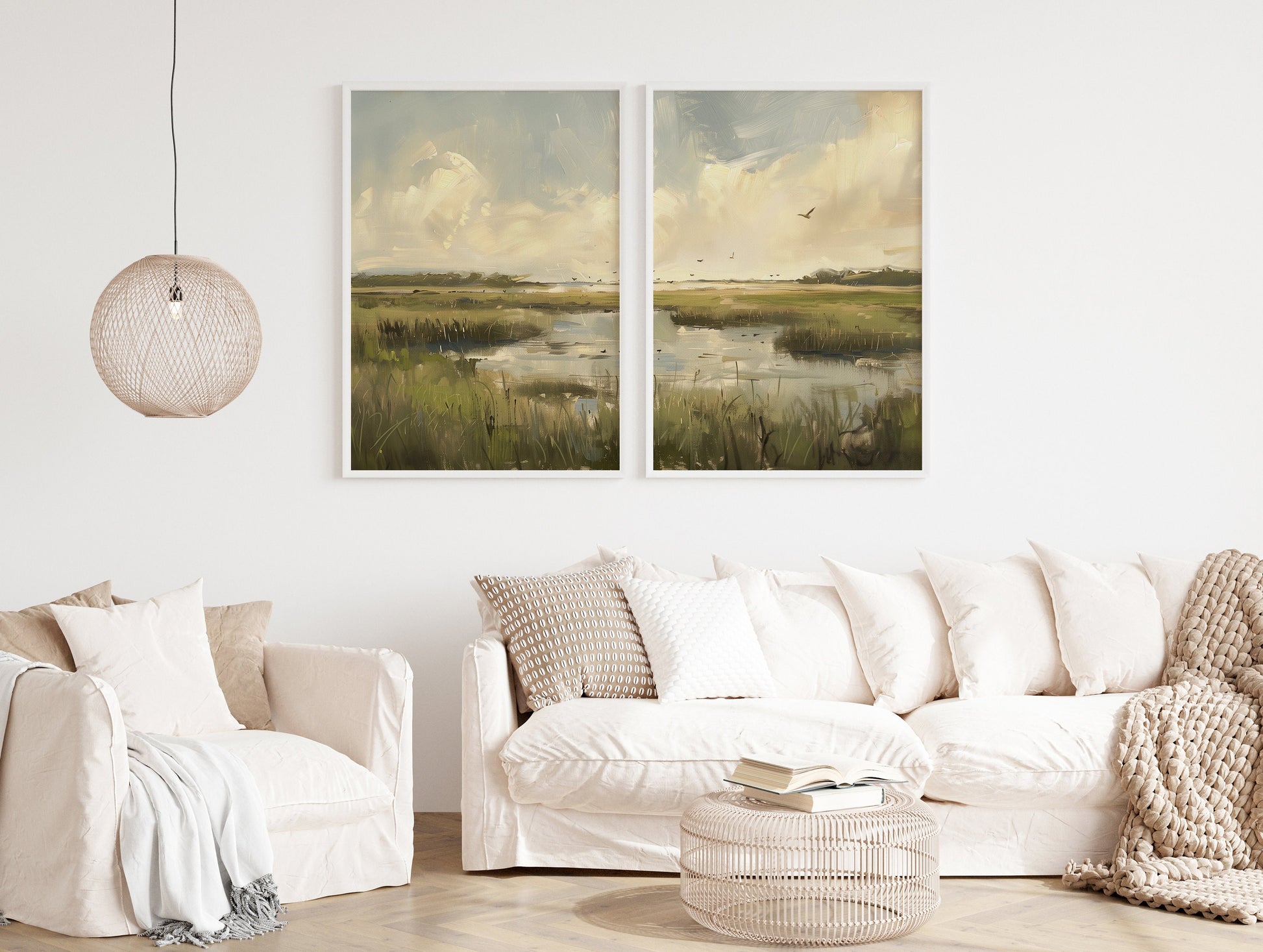 Marshland Landscape, Wetlands Oil Painting Art Print Swamp Illustration, Beautiful Marsh, Wildlife Habitat Digital Download Nature Wall Art