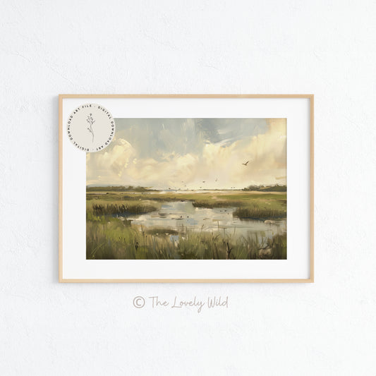 Marshland Landscape - Printable Digital Art