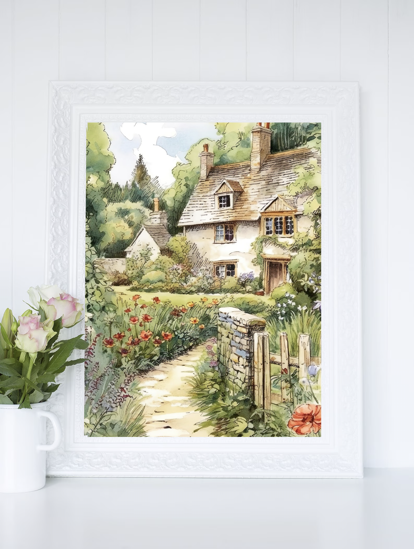 Country Cottage - Printable Digital Art